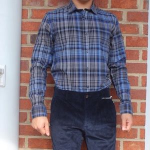 Ike Behar | blue/black plaid button down
